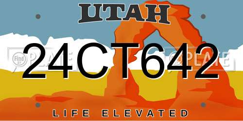 24CT642 Utah License Plate