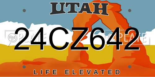 24CZ642 Utah License Plate