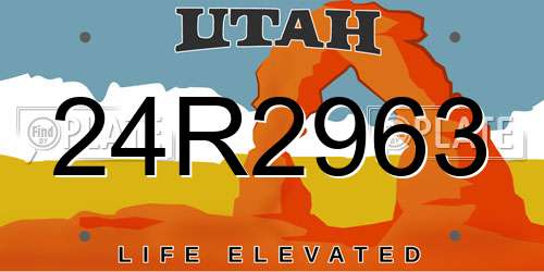 24R2963 Utah License Plate
