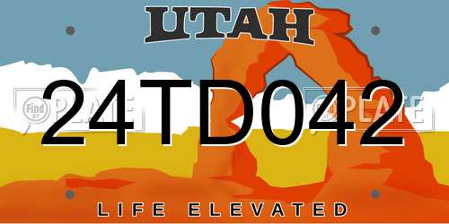 24TD042 Utah License Plate