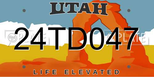 24TD047 Utah License Plate