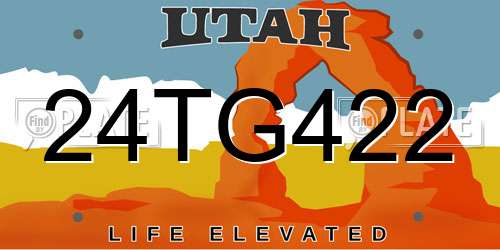 24TG422 Utah License Plate