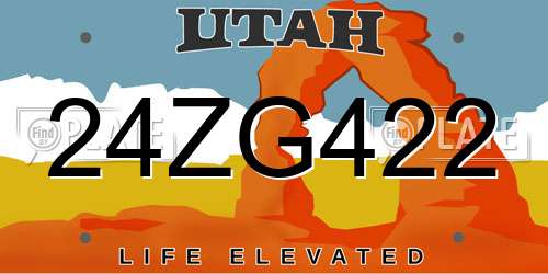 24ZG422 Utah License Plate