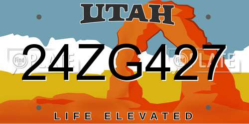 24ZG427 Utah License Plate