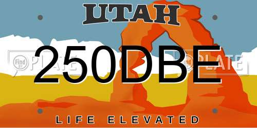 250DBE Utah License Plate