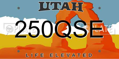250QSE Utah License Plate