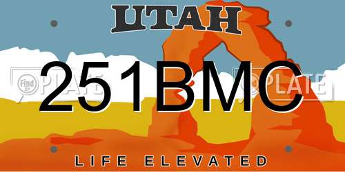 251BMC Utah License Plate
