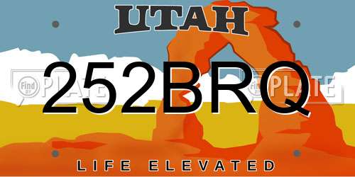 252BRQ Utah License Plate