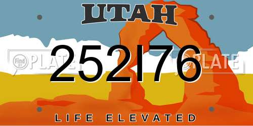 252I76 Utah License Plate