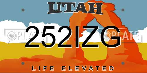252IZG Utah License Plate