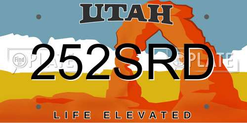 252SRD Utah License Plate