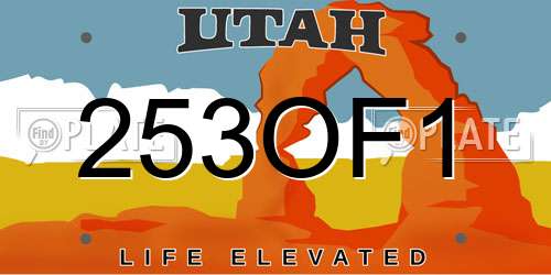 253OF1 Utah License Plate