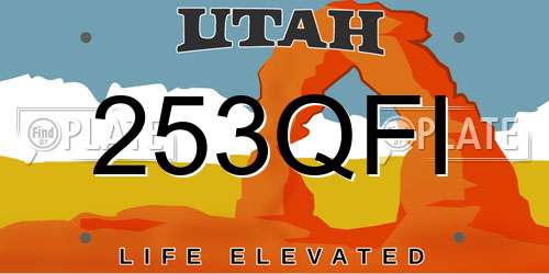 253QFI Utah License Plate