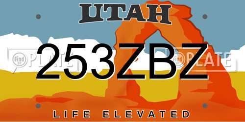 253ZBZ Utah License Plate