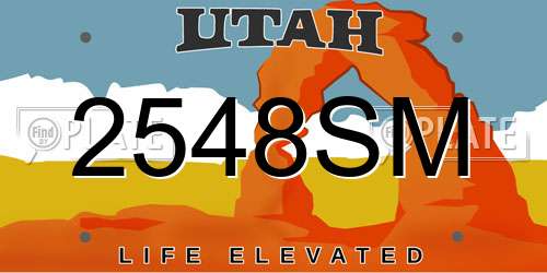 2548SM Utah License Plate