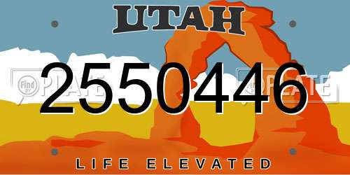 2550446 Utah License Plate