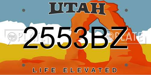 2553BZ Utah License Plate