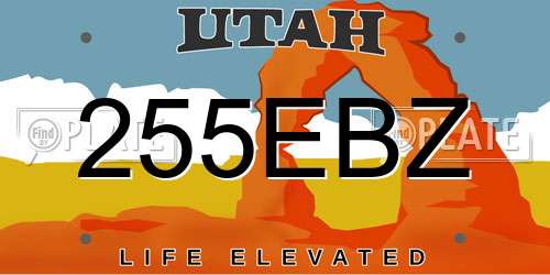 255EBZ Utah License Plate