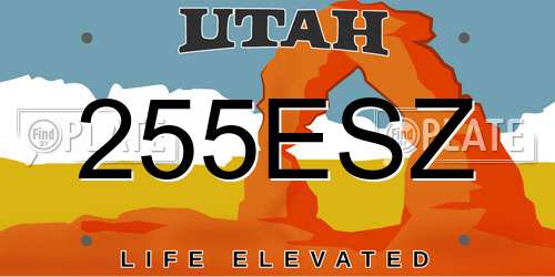 255ESZ Utah License Plate