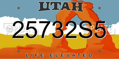 25732S5 Utah License Plate