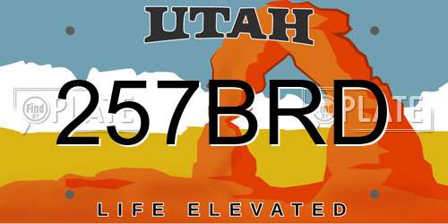 257BRD Utah License Plate