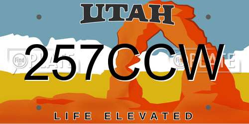 257CCW Utah License Plate