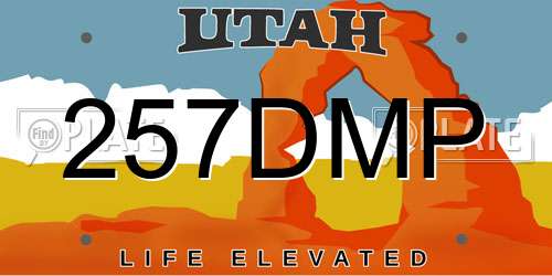 257DMP Utah License Plate