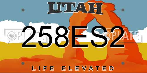 258ES2 Utah License Plate