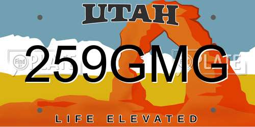 259GMG Utah License Plate