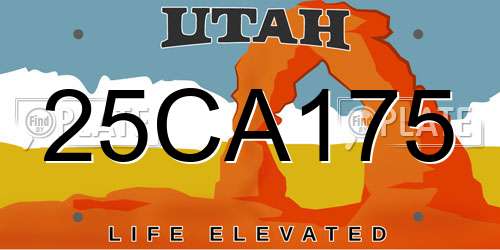 25CA175 Utah License Plate