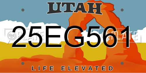 25EG561 Utah License Plate