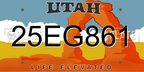 25EG861 Utah License Plate