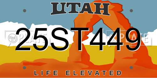 25ST449 Utah License Plate
