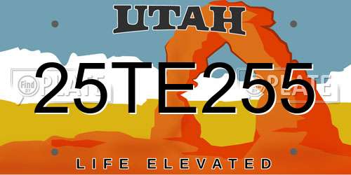 25TE255 Utah License Plate