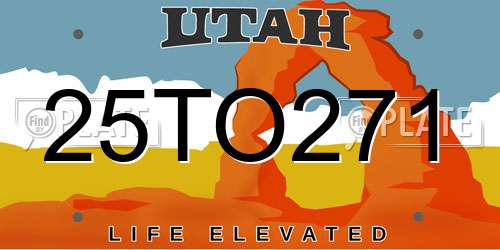 25TO271 Utah License Plate