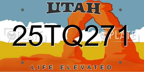 25TQ271 Utah License Plate