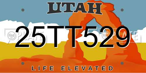 25TT529 Utah License Plate