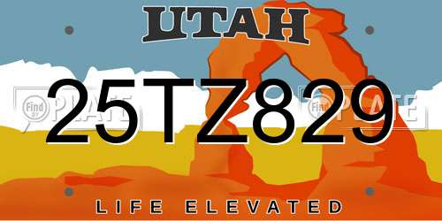 25TZ829 Utah License Plate