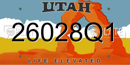 26028Q1 Utah License Plate
