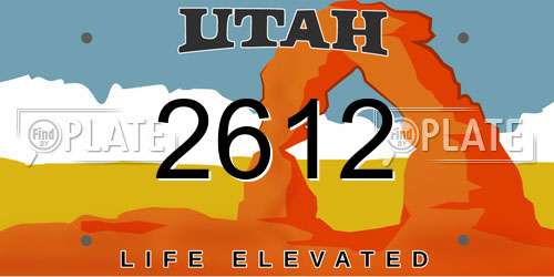 2612 Utah License Plate