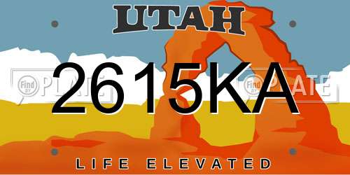 2615KA Utah License Plate