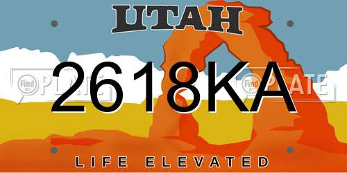 2618KA Utah License Plate