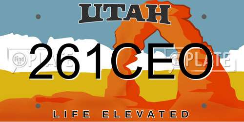 261CEO Utah License Plate