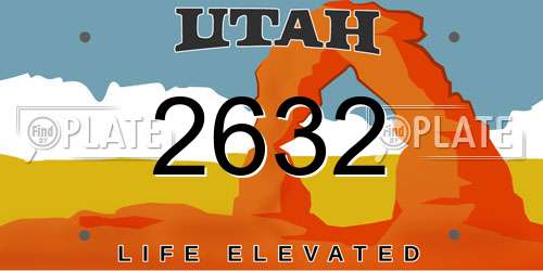 2632 Utah License Plate