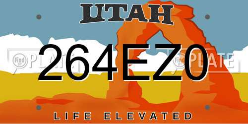 264EZ0 Utah License Plate