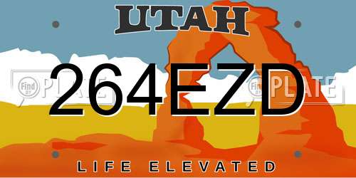 264EZD Utah License Plate