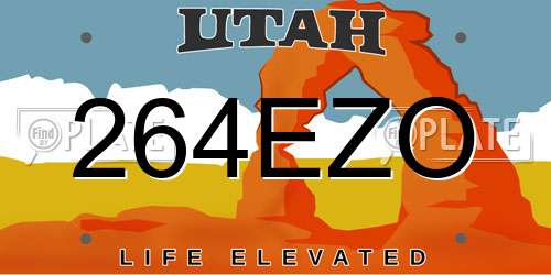 264EZO Utah License Plate