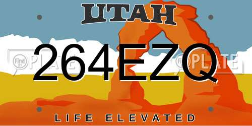 264EZQ Utah License Plate