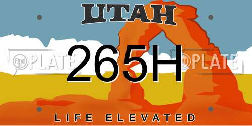 265H Utah License Plate