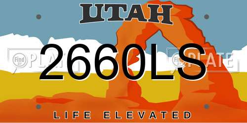 2660LS Utah License Plate